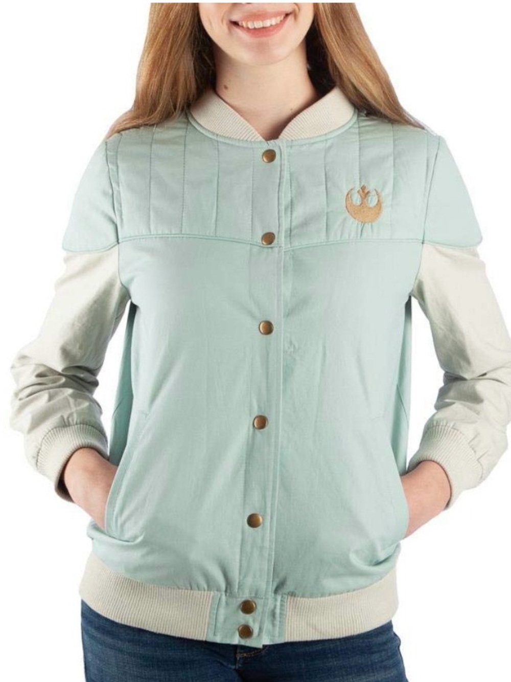 NWT Heroes and Villains Star Wars Leia Endor Bomber Jacket Size Medium